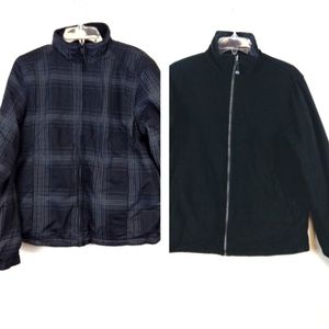 Reversible Jacket Plaid and Solid Size Small 34/36